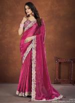 Banarasi Crush Silk Pink Party Wear Sequence Work Saree